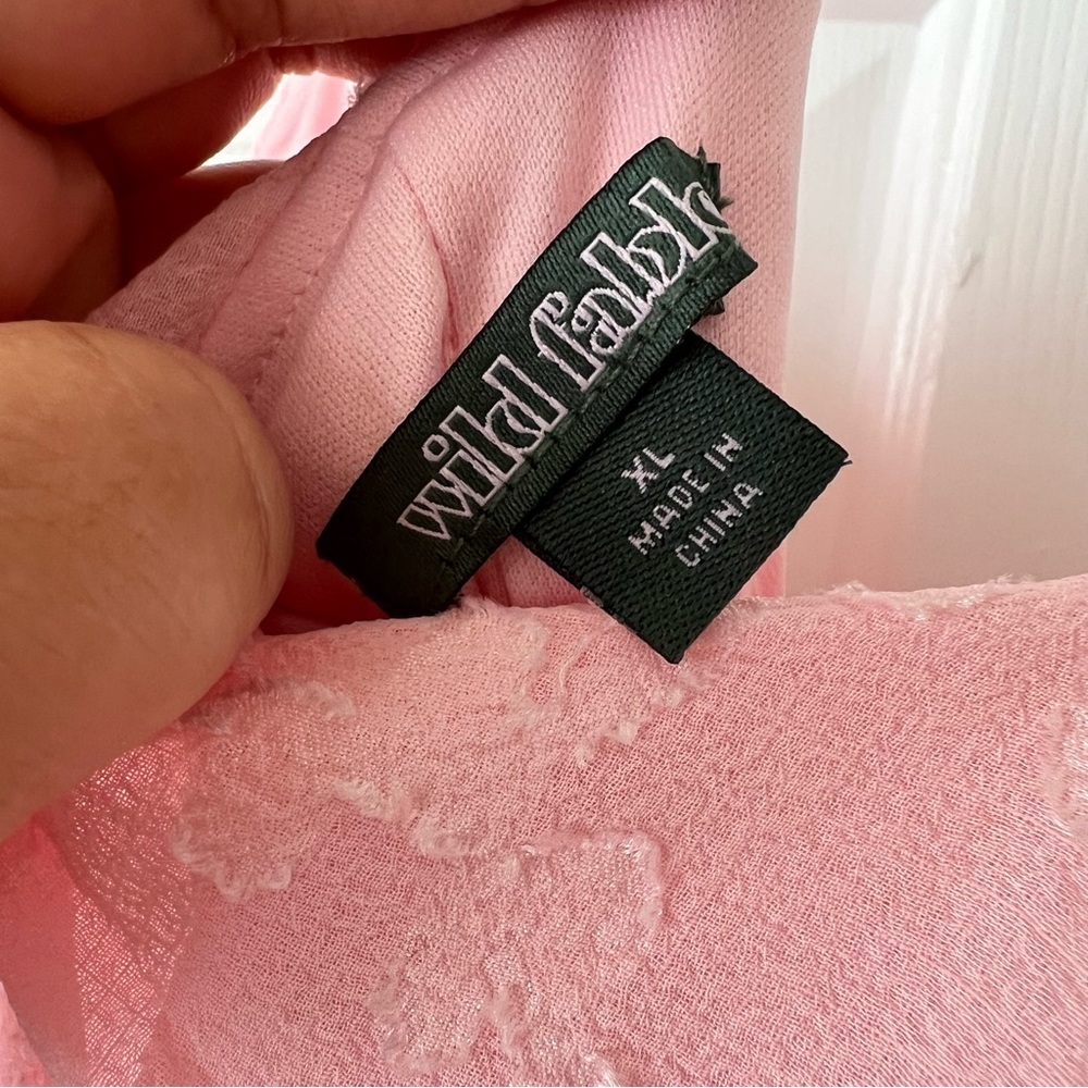 Wild Fable Blush Pink Floral Ruffle Midi Dress- XL - Picture 6 of 12